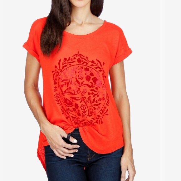 Lucky Brand Vivid Red Graphic Tee - Picture 1 of 12